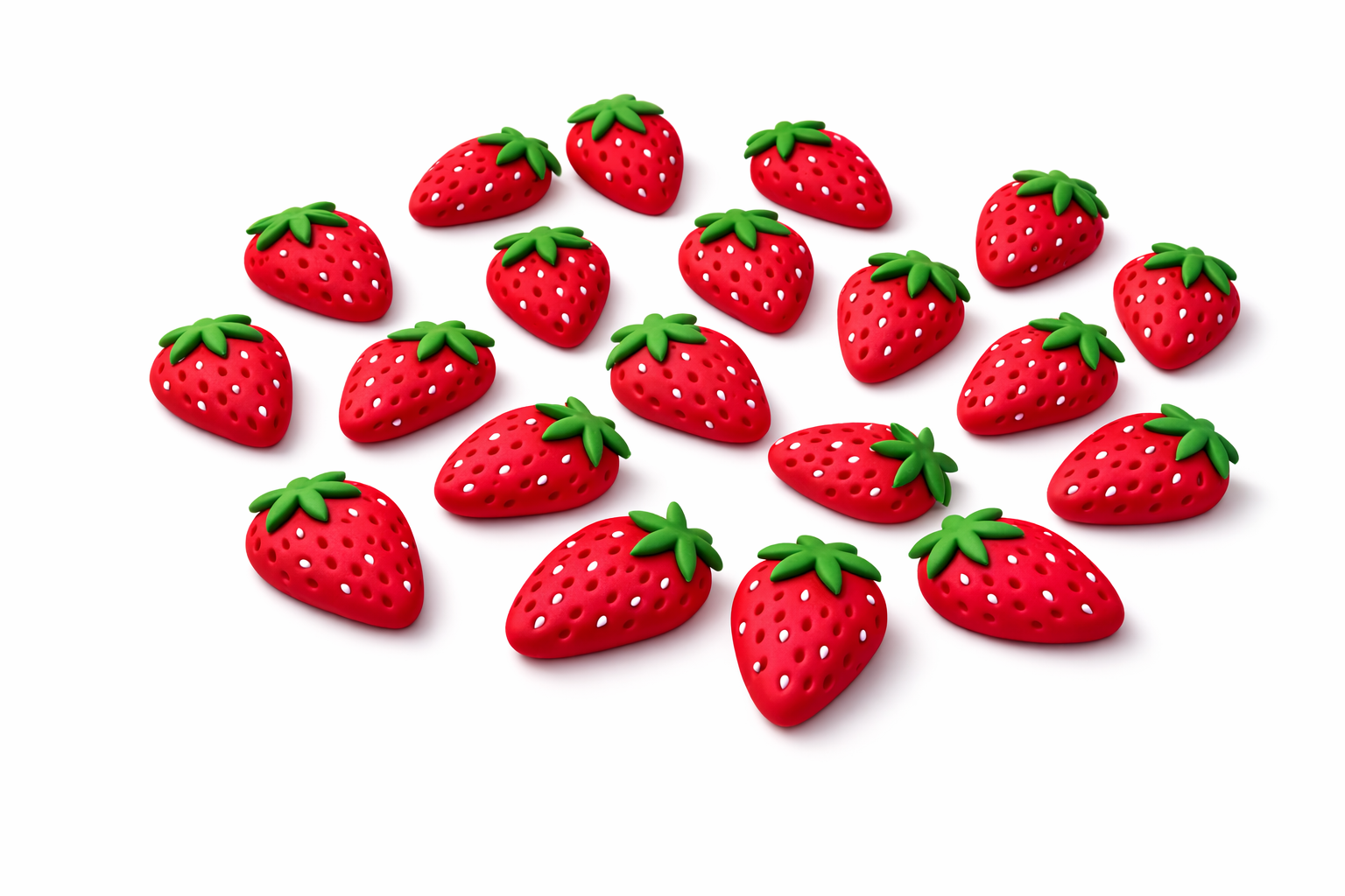 Strawberries - Edible 3D cake decorations x 20 - Approx. 3cm each