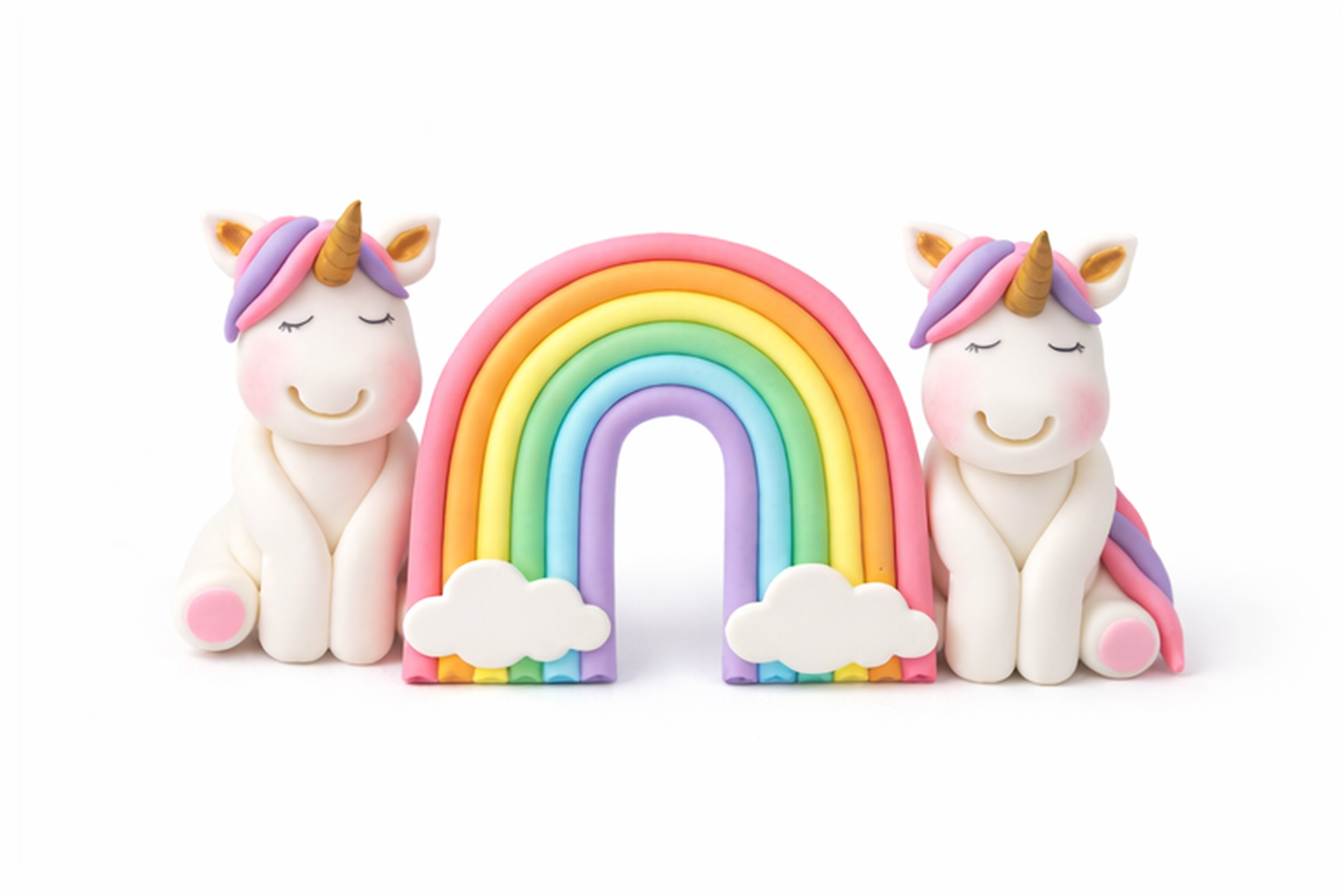 3D Unicorn x 2 & Rainbow - Edible Cake Toppers - HUGE SET!! **FREE POSTAGE**