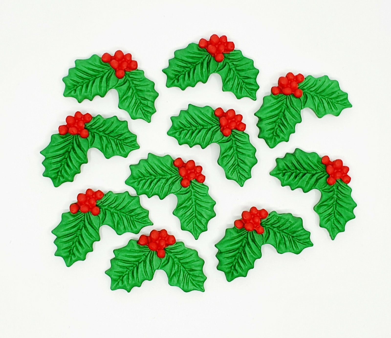 Christmas Holly Leaves - Edible Cake/Cup Cake Toppers x 12 or 24