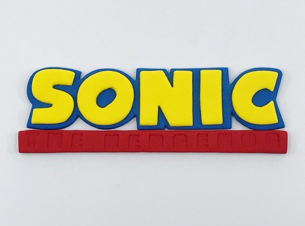 Sonic the Hedgehog Logo - Edible Cake Toppers - 9.5cm or 14cm wide