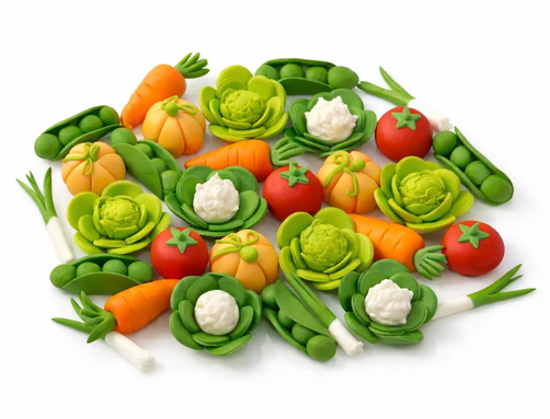 Edible Mini Vegetables x 20 - Cake Decorations - 2-3cm each - Beautiful