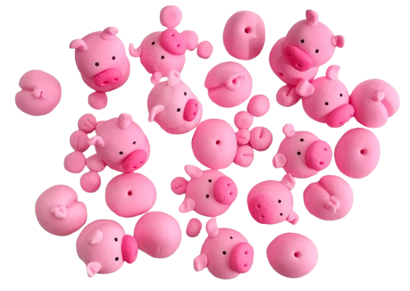 Pigs In Mud - Edible Cake Decorations - CUTE