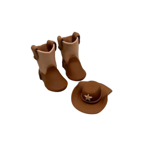 Cowboy / Cowgirl - 3D edible cake decoration set - colours can be changed - 3 inches per item - AMAZING SET!!
